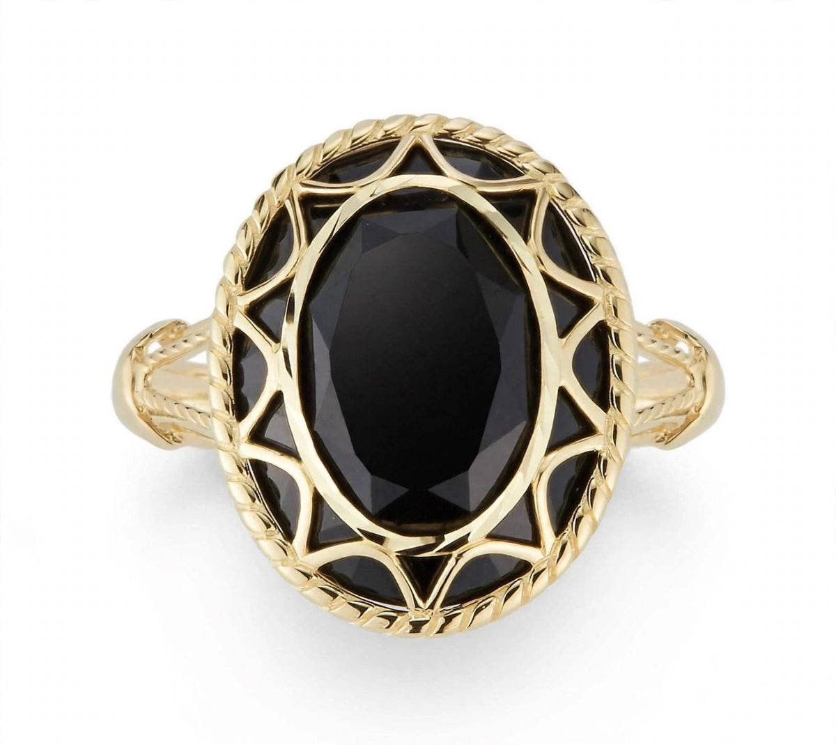 Oval black onyx 14k Ring Pure Gold