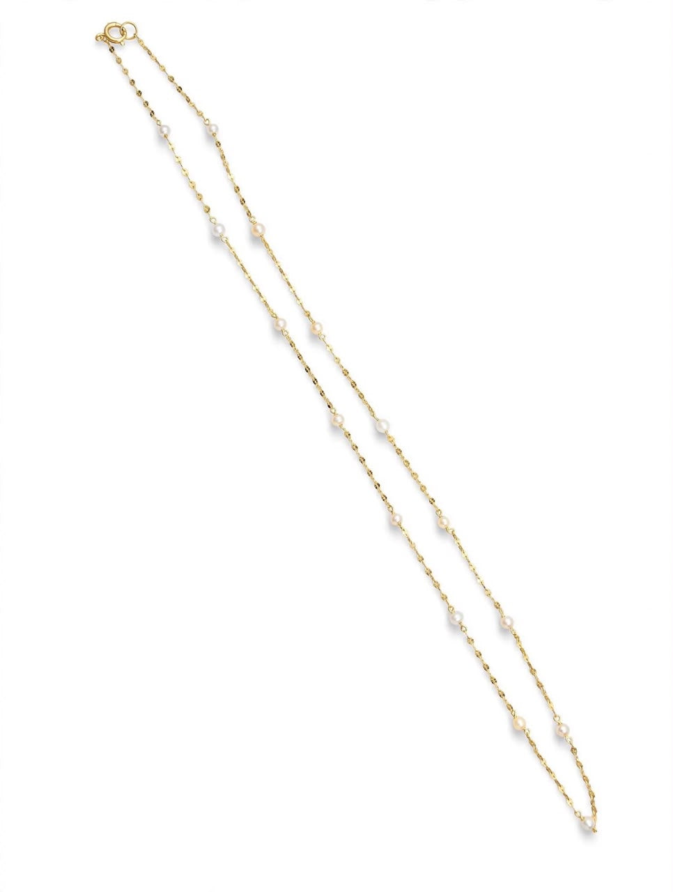 Baroque Pearl Station Necklace mini 14k  Pure Gold