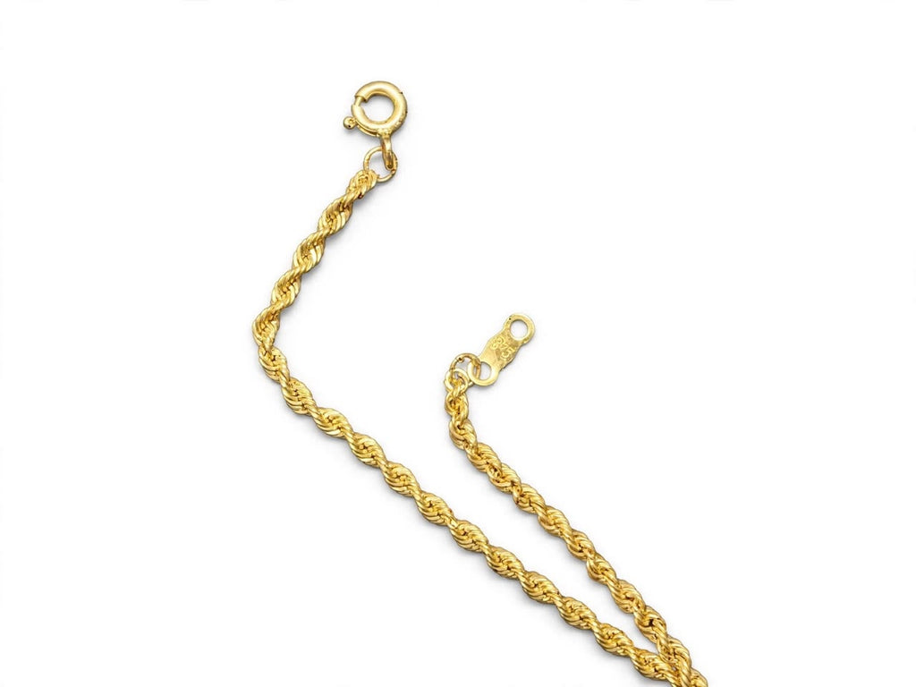 Rope Chain Bracelet - Solid 14K Gold