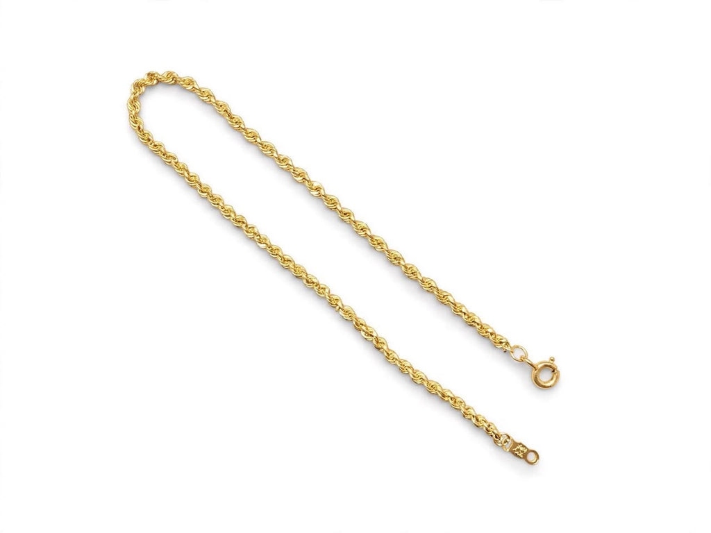 Rope Chain Bracelet - Solid 14K Gold