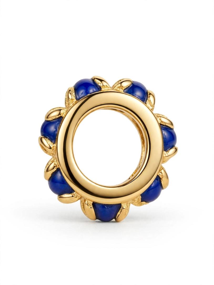 Blue Lapiz Charm 9k pure Gold