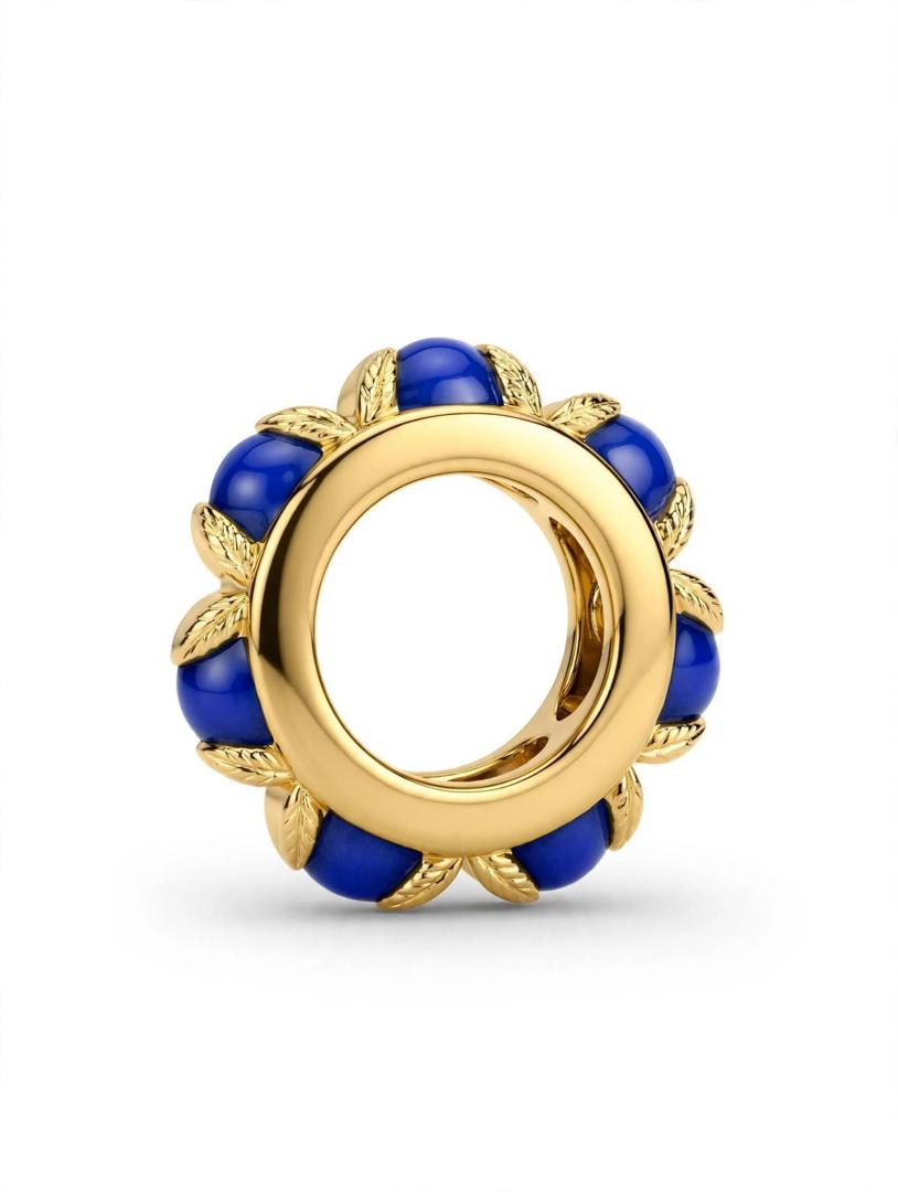 Blue Lapiz Charm 9k pure Gold