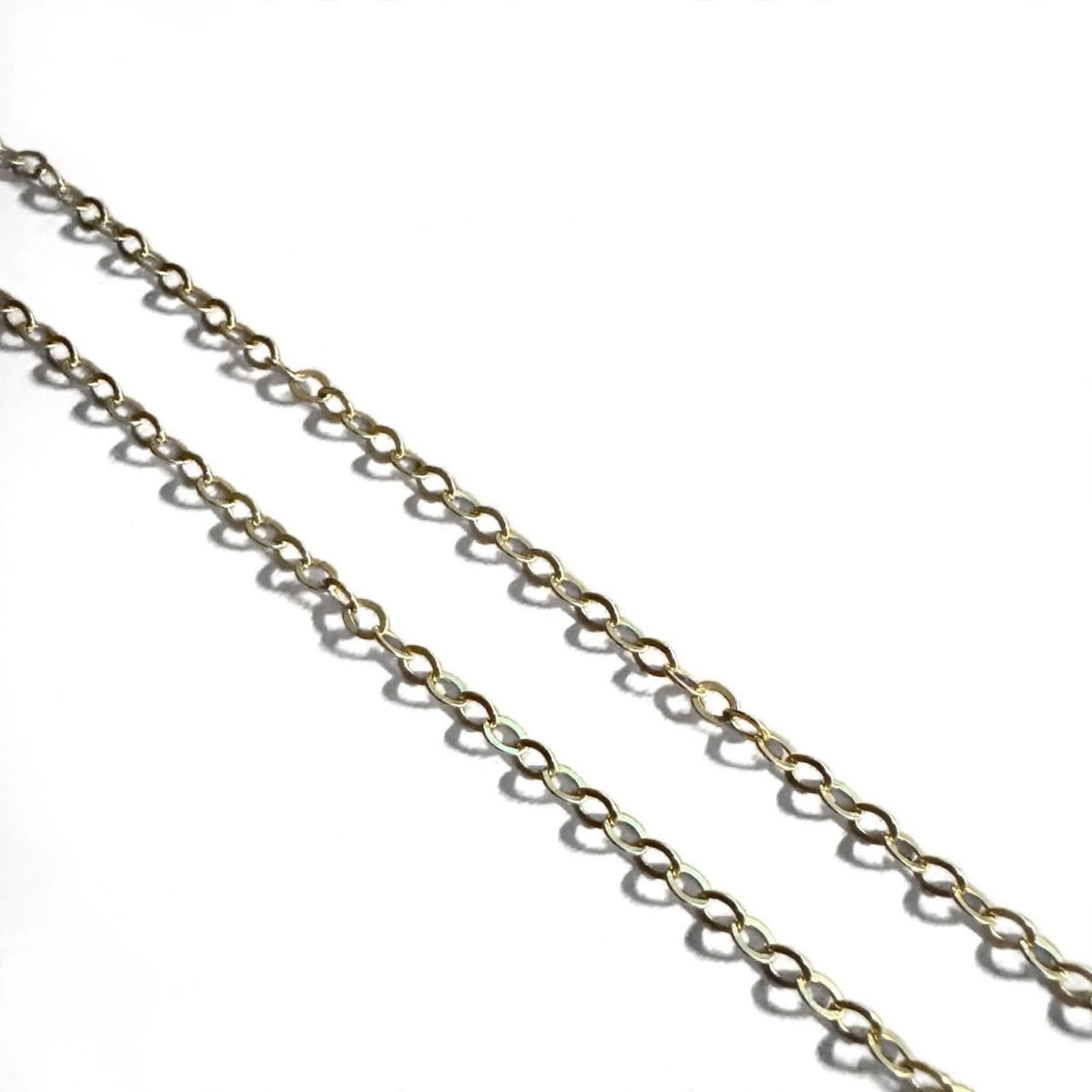 Flat Oval Link Chain 10k Pure Gold