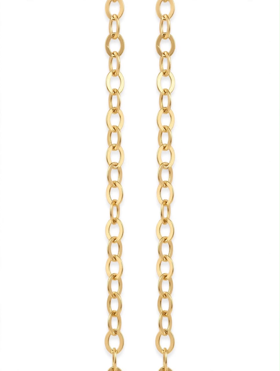 Flat Oval Link Chain 10k Pure Gold