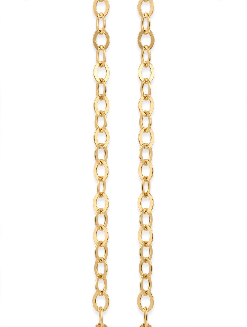 Flat Oval Link Chain 10k Pure Gold
