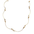 Baroque Pearl Station Necklace  18k Italian  Pure Gold D2 vintage