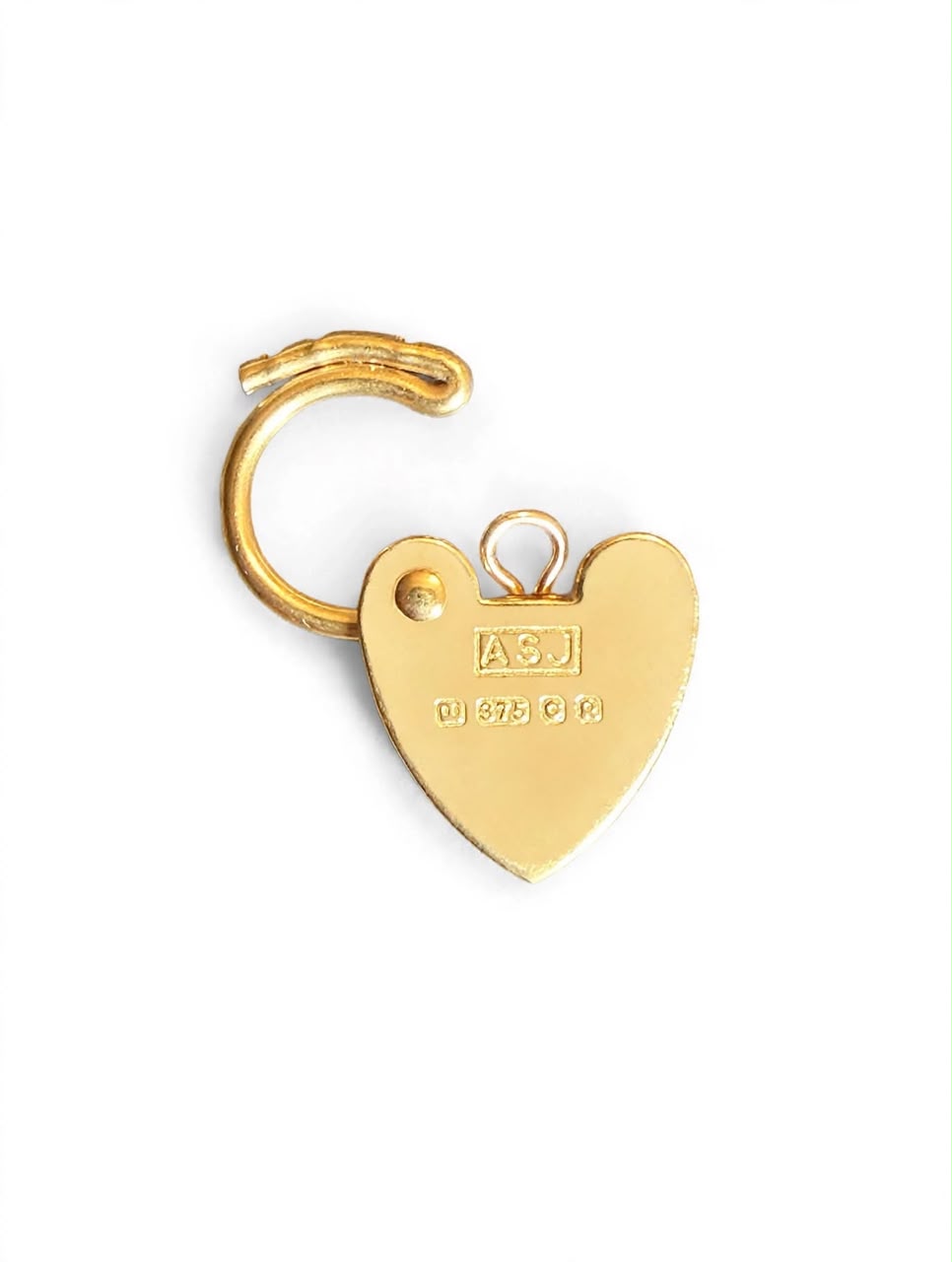 Lucchetto Cuore Padlock Pendant - 9K Solid Gold