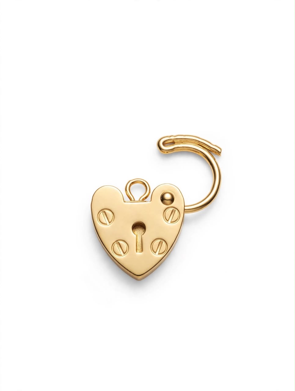 Lucchetto Cuore Padlock Pendant - 9K Solid Gold